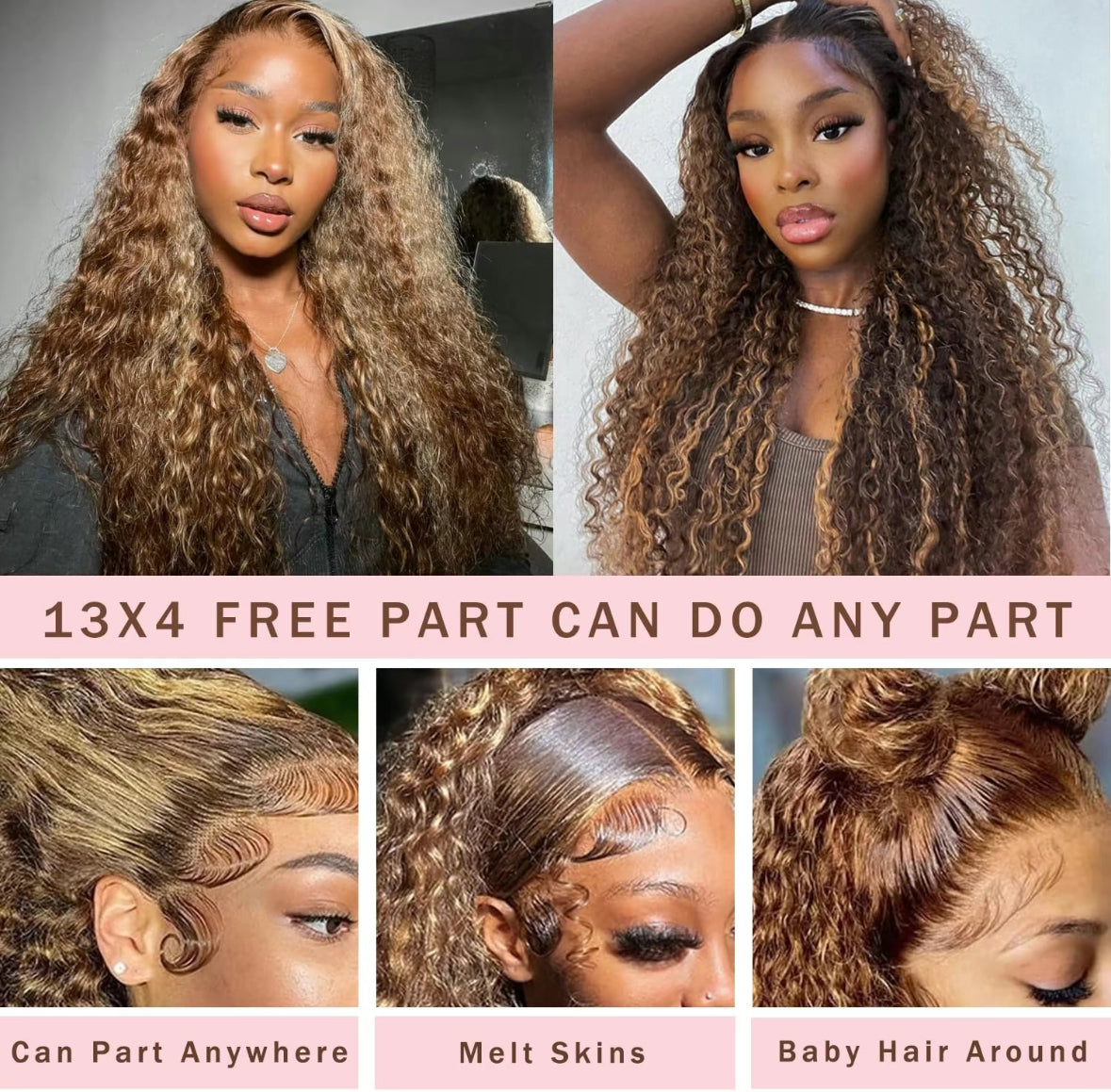 Curly Highlighted Wig – 100% Human Hair| 200% Density