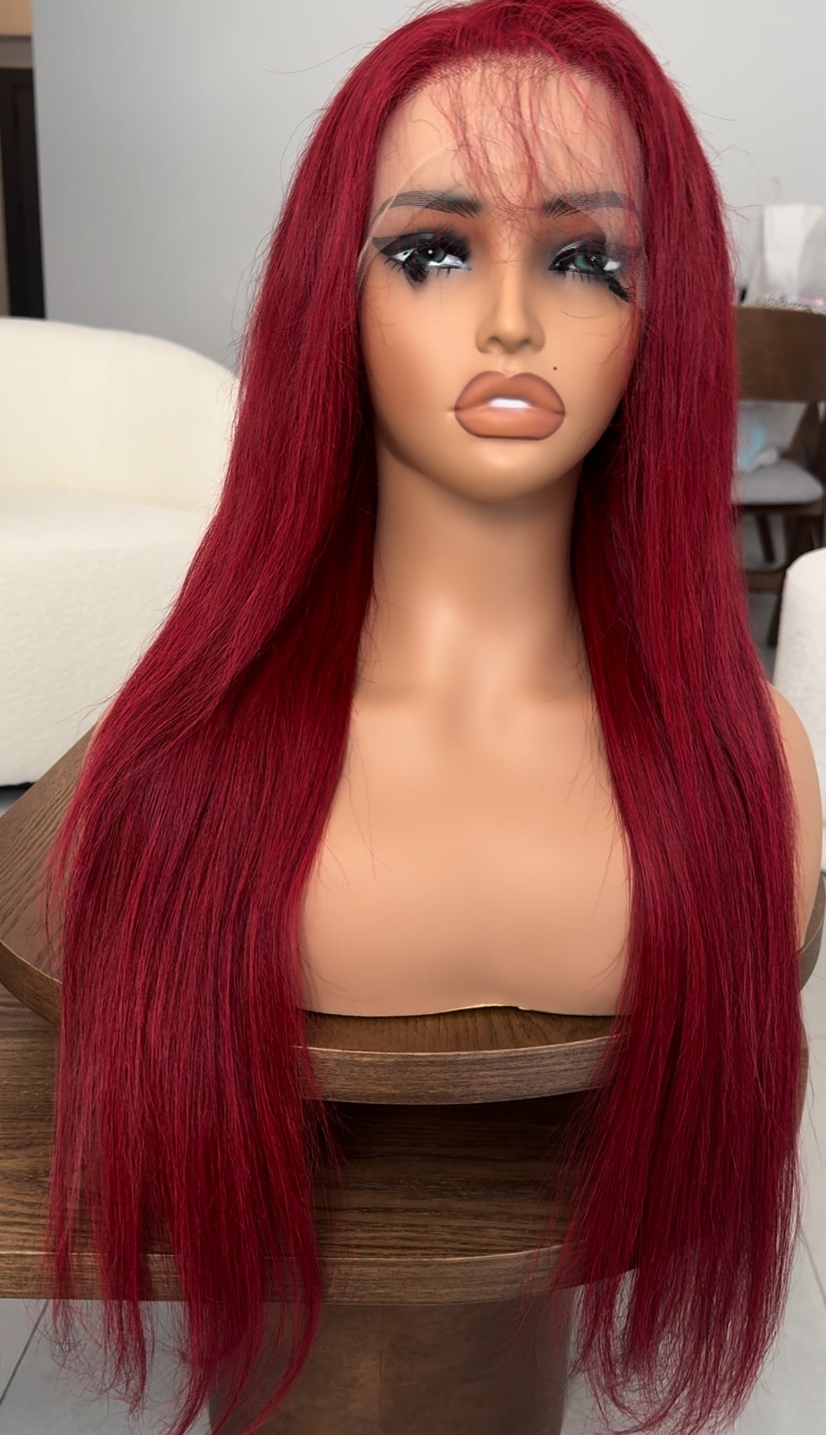 Red 13x4 Transparent Lace Wig – 100% Human Hair | Bold & Full