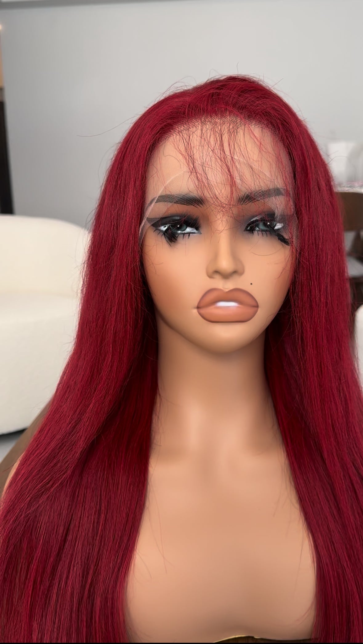 Red 13x4 Transparent Lace Wig – 100% Human Hair | Bold & Full